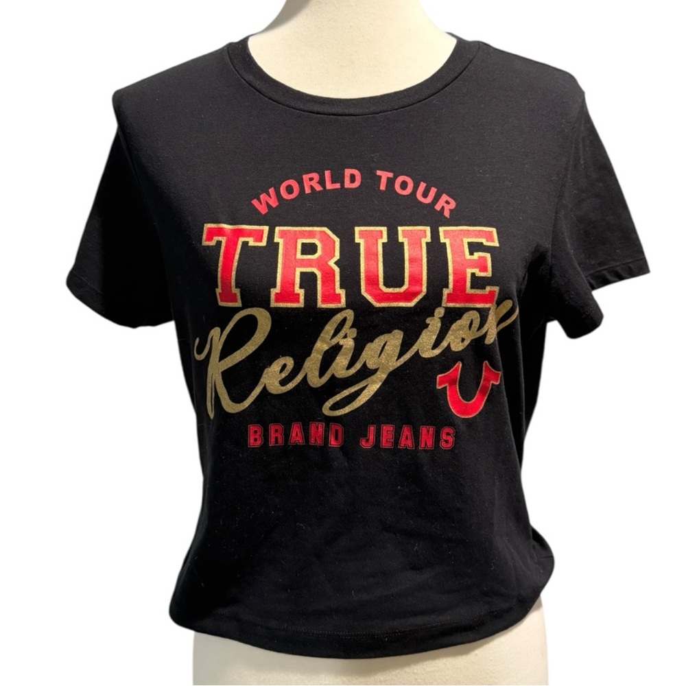 True Religion Brand Jeans - Black with Red Graphic T-Shirt - Size L